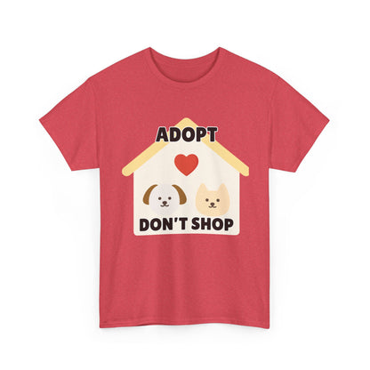 Adult Sizes: Adopt Don't Shop Tee, Animal Lover T-Shirt, Animal Rescue Pet Adoption Awareness Shirt, Unisex Cotton T-Shirt, Gift for Dog Lovers