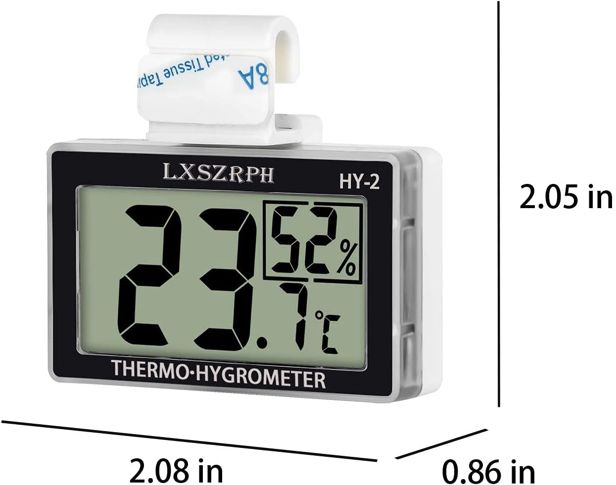 Reptile Thermometer Hygrometer HD LCD Reptile Tank Digital Thermometer with Hook Temperature Humidity Meter Gauge for Reptile Tanks, Terrariums, Vivarium (1Pack)