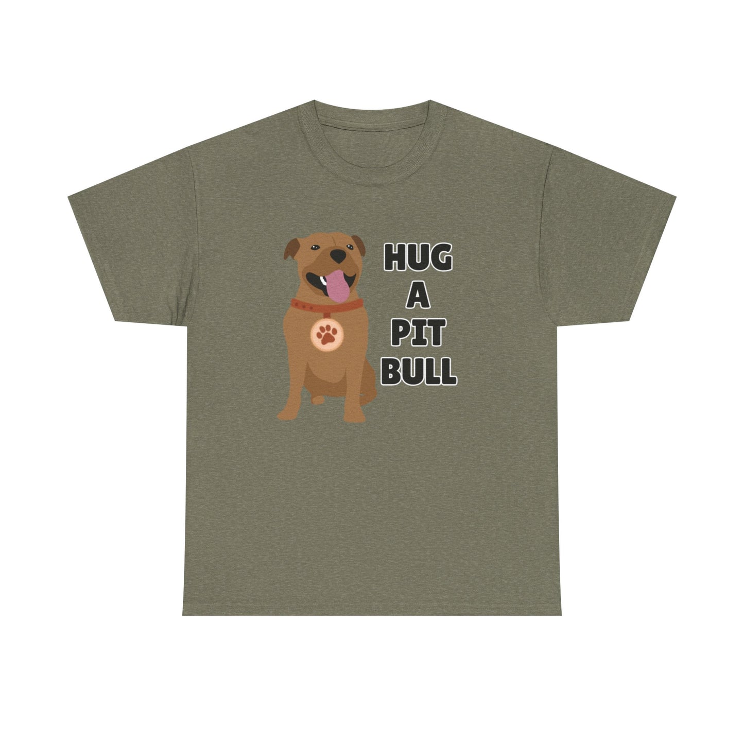 Adult Sizes: Hug a Pit Bull Tee, Animal Rescue T-Shirt, Pit Bull Adoption, Unisex Dog Lover Shirt, Funny Pet Owner Gift, Cute Animal Apparel, Adoption Awareness T-Shirt