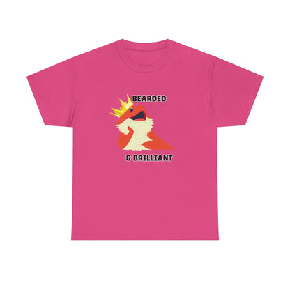 Adult Sizes: Bearded & Brilliant Bearded Dragon Crown Tee, Fun Graphic T-Shirt, Unique Gift for Geeks, Casual Wear, Birthday Present, Quirky Humor Shirt