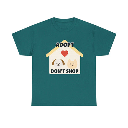 Adult Sizes: Adopt Don't Shop Tee, Animal Lover T-Shirt, Animal Rescue Pet Adoption Awareness Shirt, Unisex Cotton T-Shirt, Gift for Dog Lovers