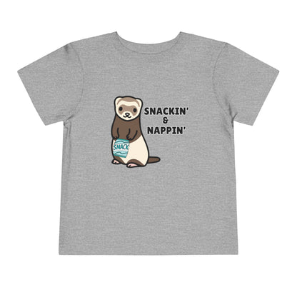 Toddler Sizes: Snackin' and Nappin' Ferret T-Shirt, Adorable Toddler Tee - Snackin' & Nappin', Ferrets, Snacks, Cute Kids Shirt, Birthday Gift, Nursery Wear, Fun Toddler Apparel