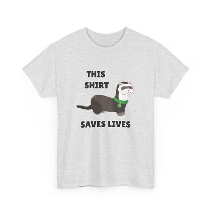 Adult Sizes: This Shirt Saves Lives Cute Animal Rescue Tee, Funny T-Shirt for Animal Lovers, Gift for Pet Adoption, Eco-Friendly Humor Shirt, Unique Casual Wear