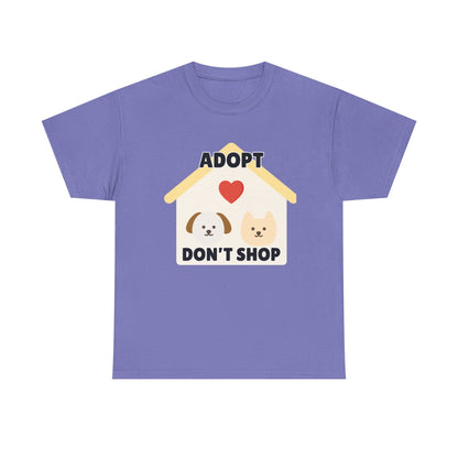 Adult Sizes: Adopt Don't Shop Tee, Animal Lover T-Shirt, Animal Rescue Pet Adoption Awareness Shirt, Unisex Cotton T-Shirt, Gift for Dog Lovers