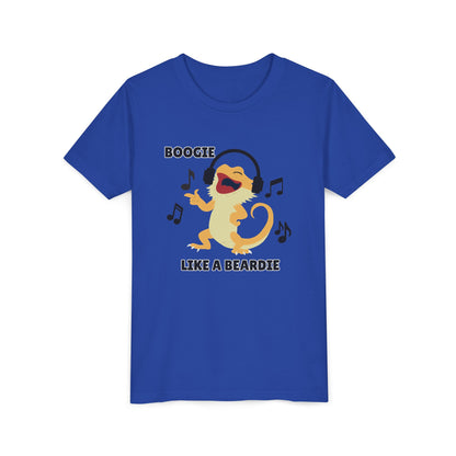 Boogie like a Beardie Bearded Dragon Youth Short Sleeve Tee with Fun Music Design, Kids Music Shirt, Casual Summer Top