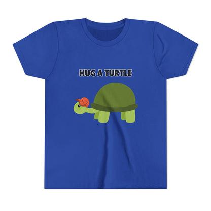 Hug a Turtle Youth Tee - Fun Nature Shirt, Children's Gift, Green Turtle Art, Ocean Conservation, Cute Animal Shirt