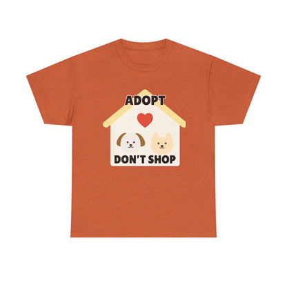Adult Sizes: Adopt Don't Shop Tee, Animal Lover T-Shirt, Animal Rescue Pet Adoption Awareness Shirt, Unisex Cotton T-Shirt, Gift for Dog Lovers