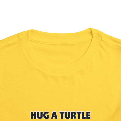 Toddler Sizes: Hug a Turtle Short Sleeve Tee - Hug a Turtle, Cute Kids Shirt, Funny Animal Tee, Eco-Friendly Gift, Summer Outfit