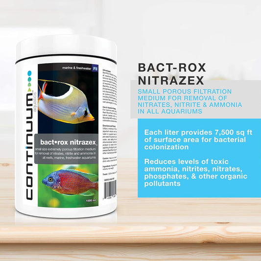 Bact Rox Nitrazex – Small Porous Filtration Media to Remove Nitrates, Nitrite, and Ammonia in Reefs, Marine Saltwater and Freshwater Aquariums, 250-Ml