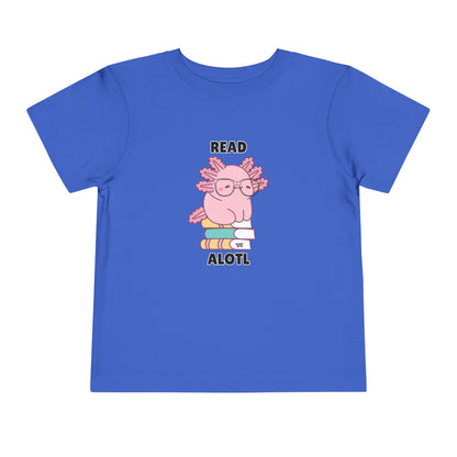 Toddler Sizes: Read Alotl Axolotl Cute Toddler Tee - "Read Alotl" Design, Kids' Short Sleeve T-Shirt, Gift for Book Lovers, Fun Reading Apparel, Toddler Gift Idea