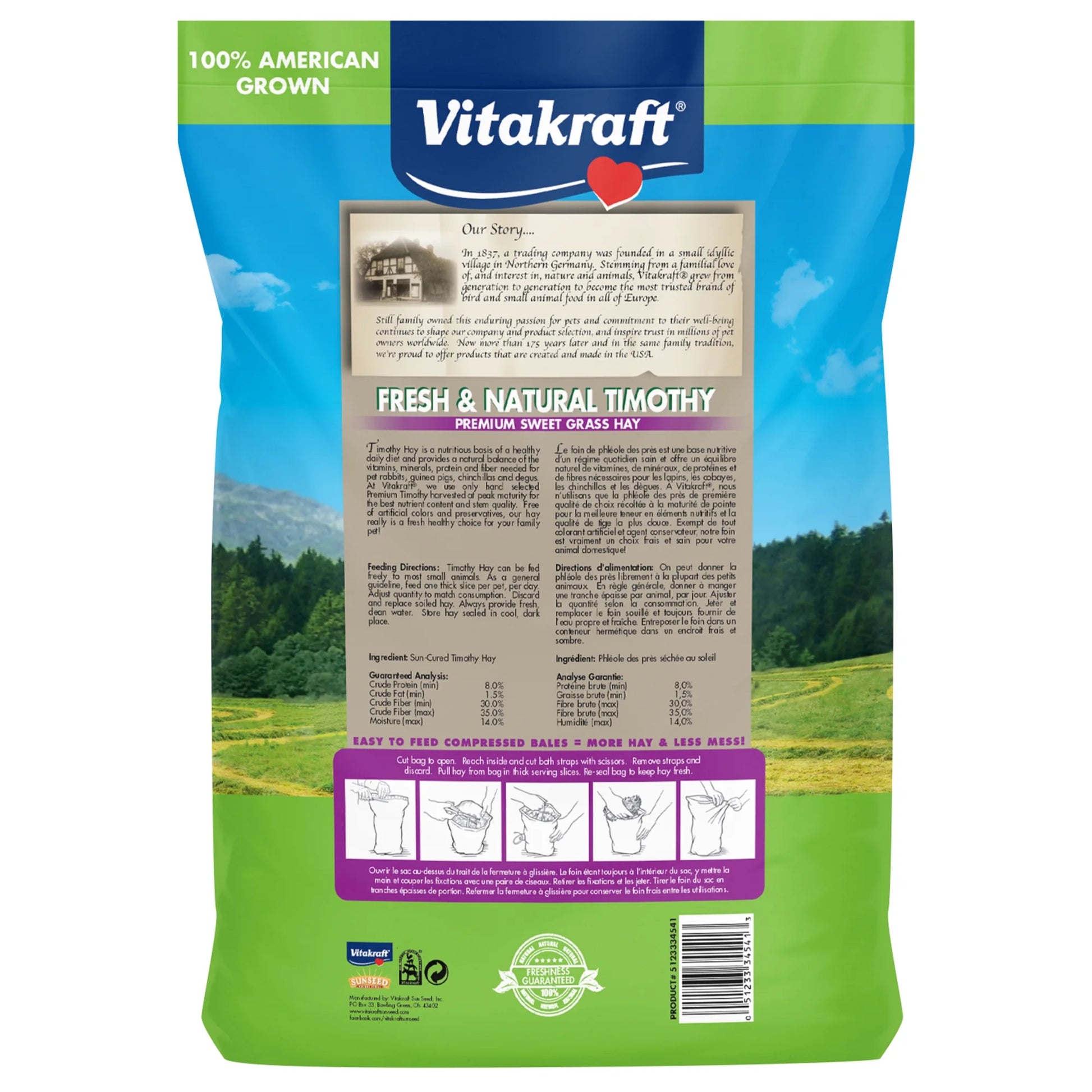 Small Animal Timothy Hay for Guinea Pigs, Rabbits, and Chinchillas - 1.75 Lb