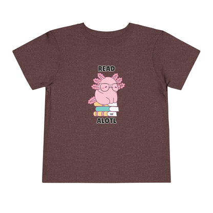 Toddler Sizes: Read Alotl Axolotl Cute Toddler Tee - "Read Alotl" Design, Kids' Short Sleeve T-Shirt, Gift for Book Lovers, Fun Reading Apparel, Toddler Gift Idea