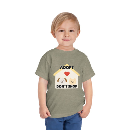 Toddler Sizes: Adopt Don't Shop Toddler Tee, Animal Rescue, Cute Animal Lover Shirt, Kids Apparel, Pet Adoption Awareness, Gift for Animal Lovers