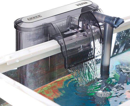 Fish Tank Filter for Aquariums, Ultra Quiet Hang on Aquarium Filters Waterfall Water Adjustable Filter for 5 To15 Gallons Small Fish Tank
