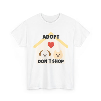 Adult Sizes: Adopt Don't Shop Tee, Animal Lover T-Shirt, Animal Rescue Pet Adoption Awareness Shirt, Unisex Cotton T-Shirt, Gift for Dog Lovers