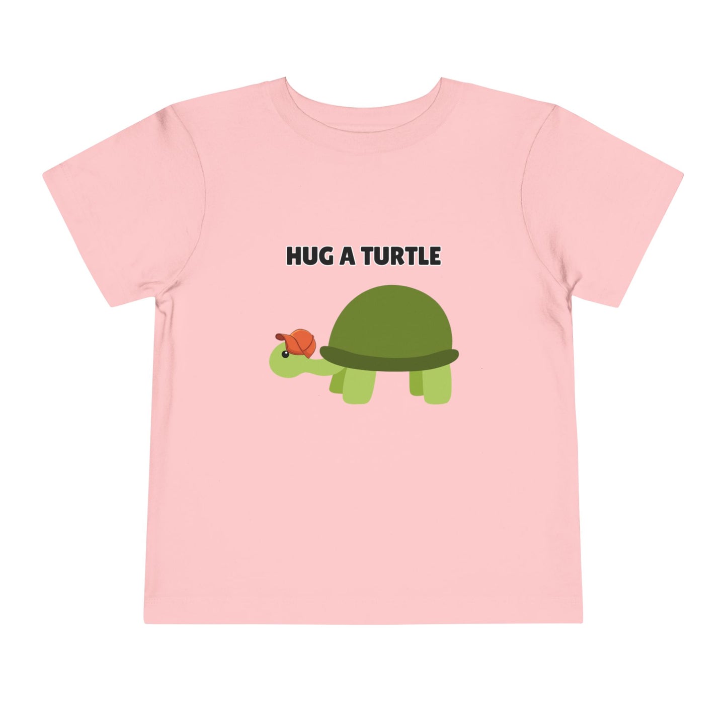 Toddler Sizes: Hug a Turtle Short Sleeve Tee - Hug a Turtle, Cute Kids Shirt, Funny Animal Tee, Eco-Friendly Gift, Summer Outfit