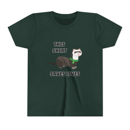 Funny Animal Youth Tee, 'This Shirt Saves Lives' T-Shirt, Cute Kids Shirt, Animal Lover Gift, Animal Rescue