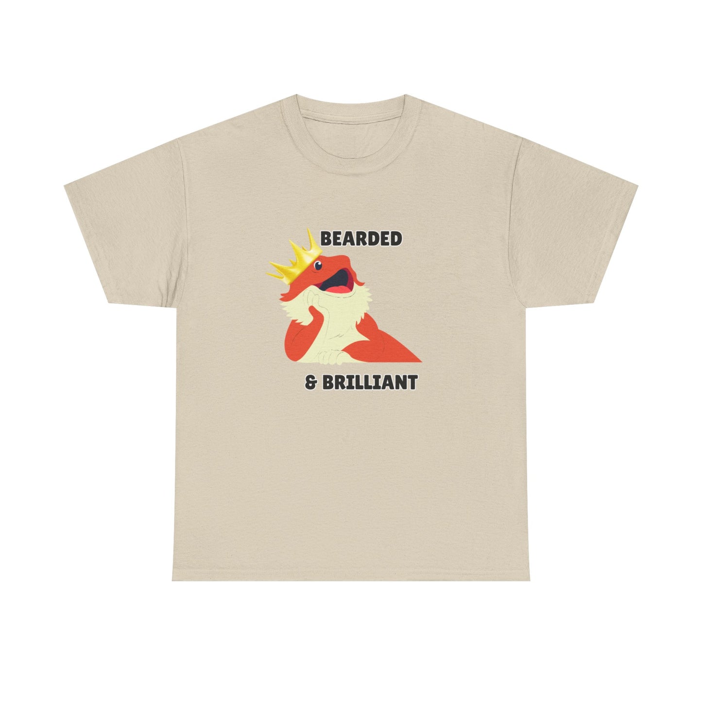 Adult Sizes: Bearded & Brilliant Bearded Dragon Crown Tee, Fun Graphic T-Shirt, Unique Gift for Geeks, Casual Wear, Birthday Present, Quirky Humor Shirt