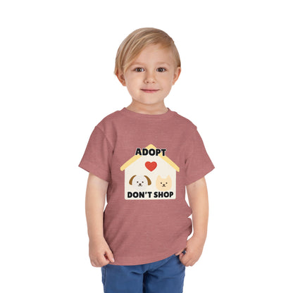 Toddler Sizes: Adopt Don't Shop Toddler Tee, Animal Rescue, Cute Animal Lover Shirt, Kids Apparel, Pet Adoption Awareness, Gift for Animal Lovers