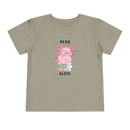 Toddler Sizes: Read Alotl Axolotl Cute Toddler Tee - "Read Alotl" Design, Kids' Short Sleeve T-Shirt, Gift for Book Lovers, Fun Reading Apparel, Toddler Gift Idea