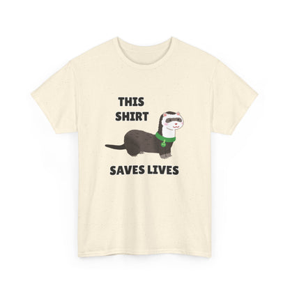 Adult Sizes: This Shirt Saves Lives Cute Animal Rescue Tee, Funny T-Shirt for Animal Lovers, Gift for Pet Adoption, Eco-Friendly Humor Shirt, Unique Casual Wear