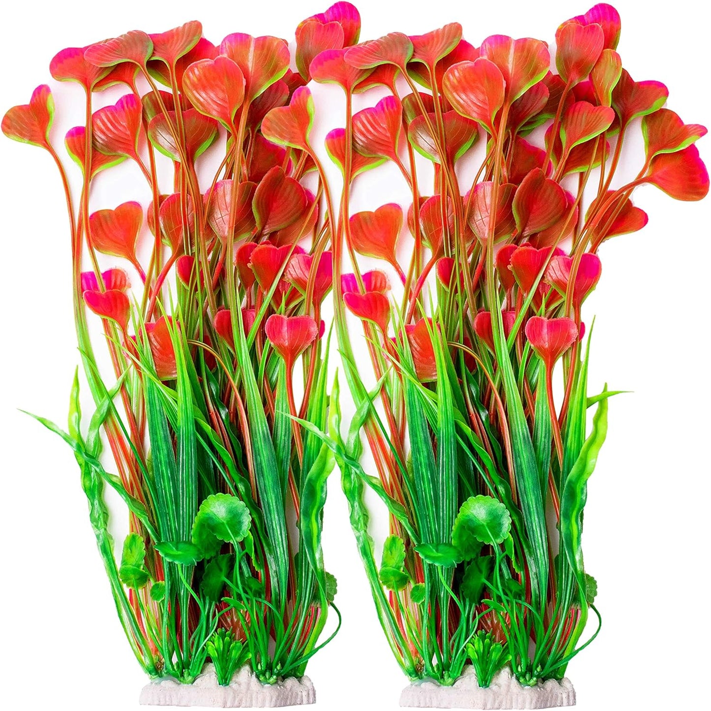 2 Pcs Aquarium Decorations Fish Tank Artificial Water Plants Made of Soft Plastic