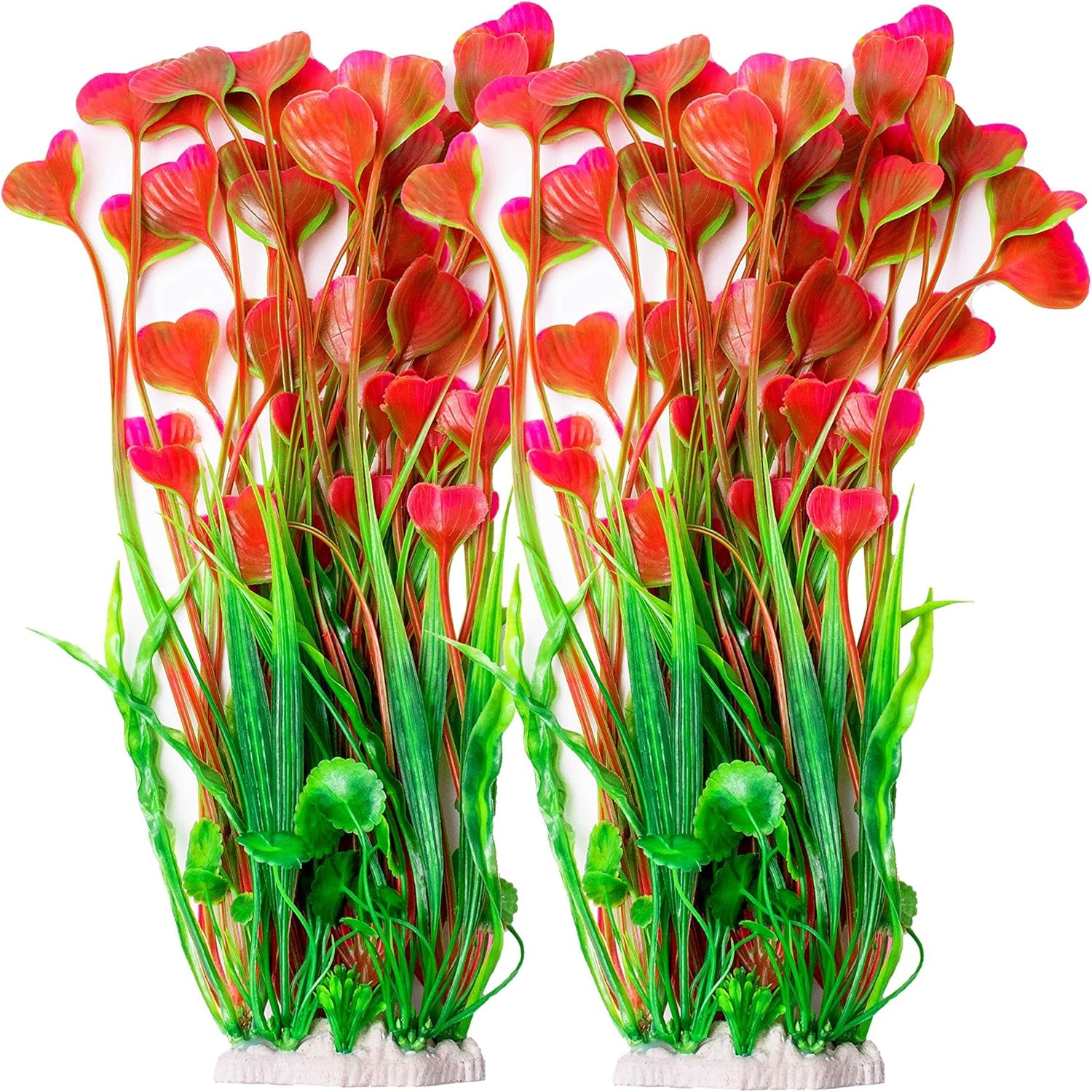 2 Pcs Aquarium Decorations Fish Tank Artificial Water Plants Made of Soft Plastic