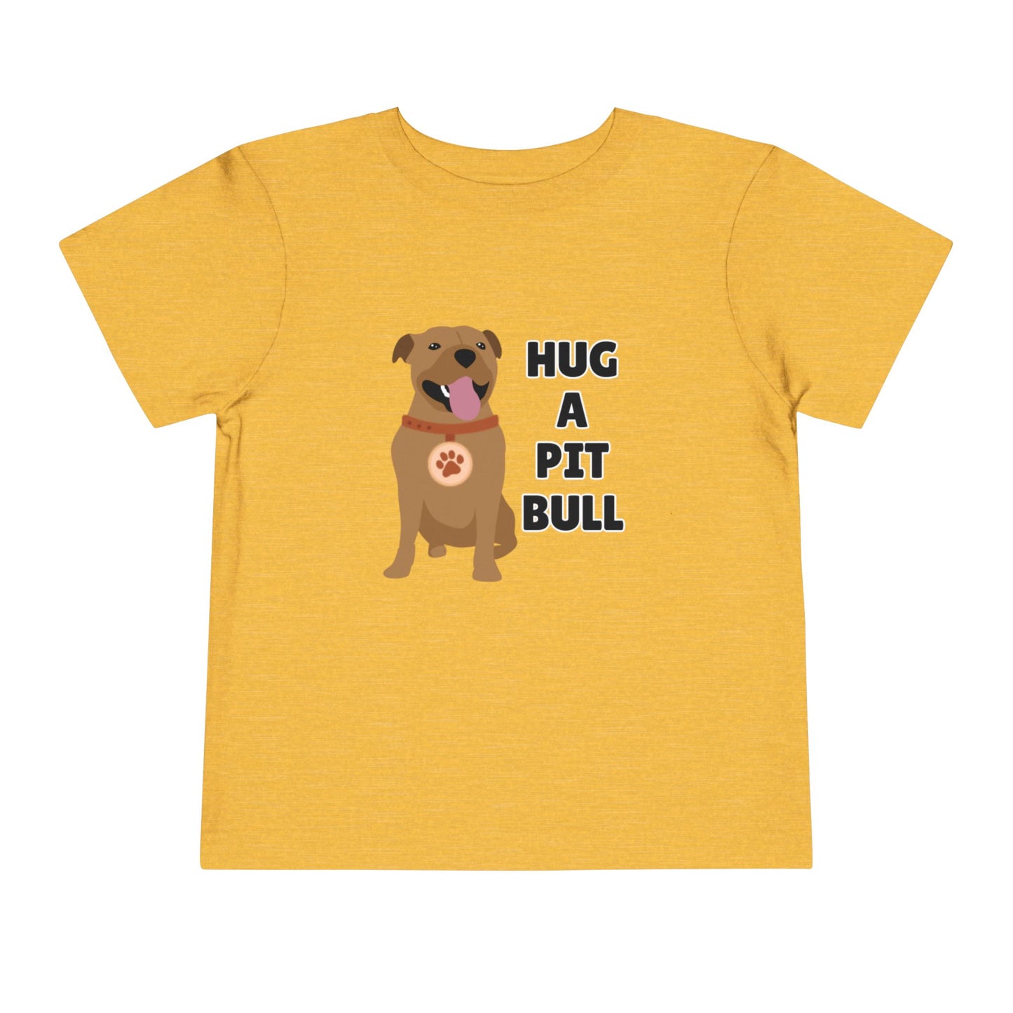 Toddler Sizes: Hug a Pitbull, Animal Rescue, Animal Adoption, Pit Bull Love Tee - Cute Short Sleeve Shirt for Kids, Animal Lovers Gift, Dog Lover Apparel, Playful Toddler Outfit, Funny Pet Tee