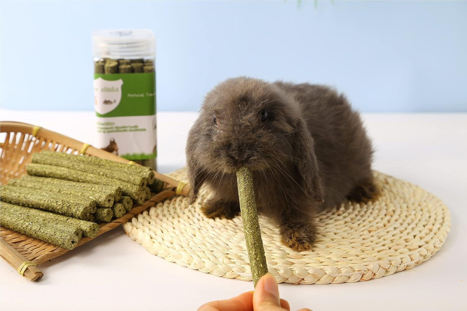 Natural Timothy Hay Sticks, Natural Sticks, Timothy Molar Rod for Small Animals, Rabbits Hamsters Guinea Pigs Gerbils Groundhog Squirrels(20Pcs) (Timothy)