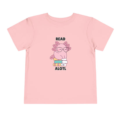 Toddler Sizes: Read Alotl Axolotl Cute Toddler Tee - "Read Alotl" Design, Kids' Short Sleeve T-Shirt, Gift for Book Lovers, Fun Reading Apparel, Toddler Gift Idea