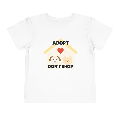 Toddler Sizes: Adopt Don't Shop Toddler Tee, Animal Rescue, Cute Animal Lover Shirt, Kids Apparel, Pet Adoption Awareness, Gift for Animal Lovers
