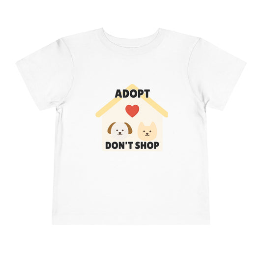 Toddler Sizes: Adopt Don't Shop Toddler Tee, Animal Rescue, Cute Animal Lover Shirt, Kids Apparel, Pet Adoption Awareness, Gift for Animal Lovers