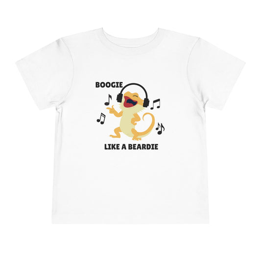 Toddler Sizes: Boogie like a Beardie Bearded Dragon Music Tee - Boogie Like A Beardie, Fun Kids T-Shirt, Playful Party Wear, Gift for Little Ones, Cute Summer Outfit