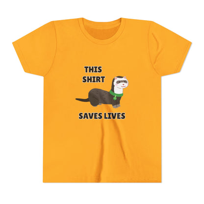 Funny Animal Youth Tee, 'This Shirt Saves Lives' T-Shirt, Cute Kids Shirt, Animal Lover Gift, Animal Rescue