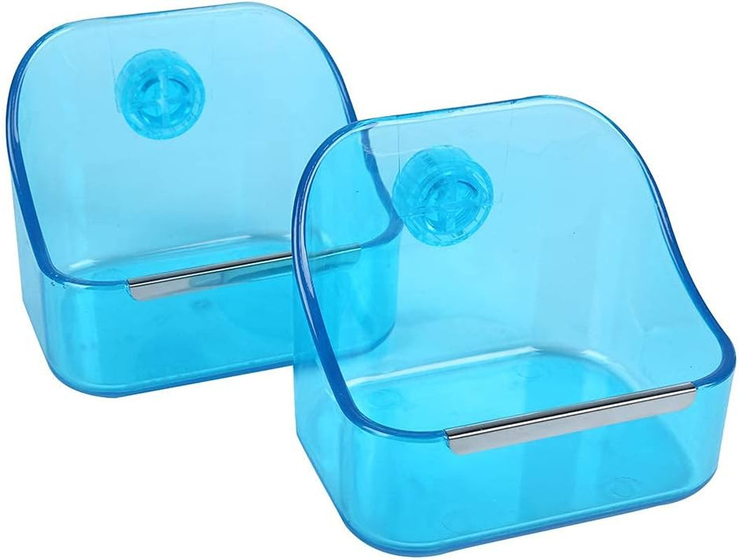 (2 Pack) 5" X 3 3/4" X 4"  Food and Water Bowl for Rabbit, Chinchilla, Guinea Pig - the Best Tip-Proof, Clip-On Food Dishes for Rabbits and Small Pets