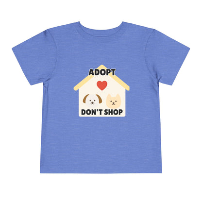 Toddler Sizes: Adopt Don't Shop Toddler Tee, Animal Rescue, Cute Animal Lover Shirt, Kids Apparel, Pet Adoption Awareness, Gift for Animal Lovers