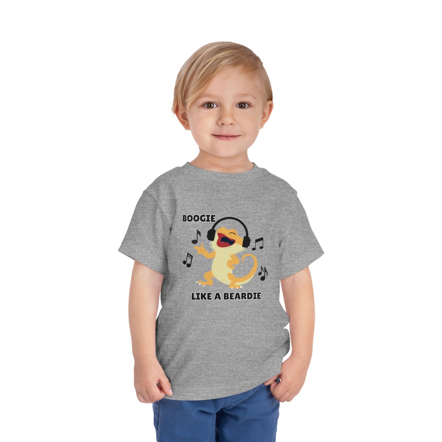 Toddler Sizes: Boogie like a Beardie Bearded Dragon Music Tee - Boogie Like A Beardie, Fun Kids T-Shirt, Playful Party Wear, Gift for Little Ones, Cute Summer Outfit