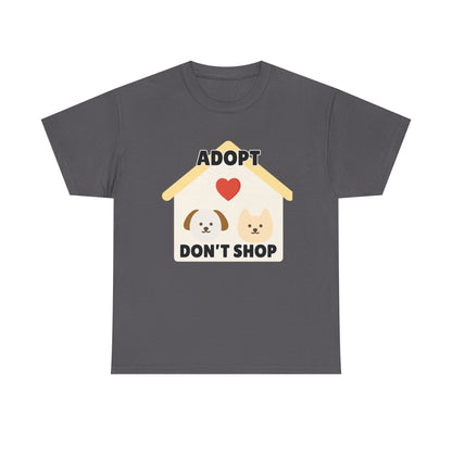 Adult Sizes: Adopt Don't Shop Tee, Animal Lover T-Shirt, Animal Rescue Pet Adoption Awareness Shirt, Unisex Cotton T-Shirt, Gift for Dog Lovers