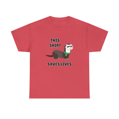 Adult Sizes: This Shirt Saves Lives Cute Animal Rescue Tee, Funny T-Shirt for Animal Lovers, Gift for Pet Adoption, Eco-Friendly Humor Shirt, Unique Casual Wear