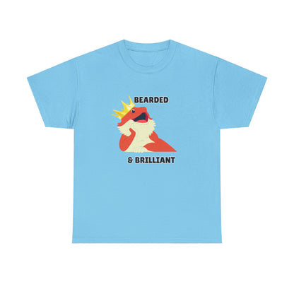 Adult Sizes: Bearded & Brilliant Bearded Dragon Crown Tee, Fun Graphic T-Shirt, Unique Gift for Geeks, Casual Wear, Birthday Present, Quirky Humor Shirt