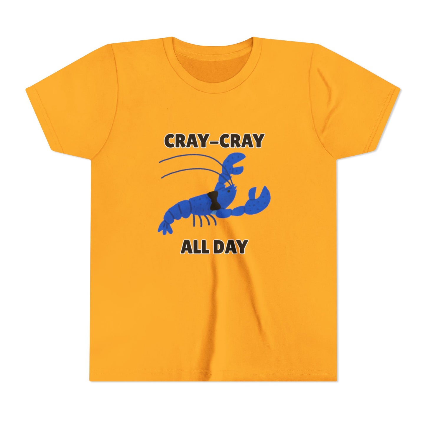 Crayfish Cray-Cray All Day Electric Mini Lobster Youth Tee, Fun Kids Shirt, Summer Outfit
