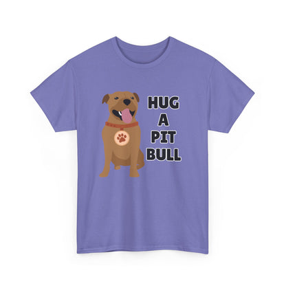 Adult Sizes: Hug a Pit Bull Tee, Animal Rescue T-Shirt, Pit Bull Adoption, Unisex Dog Lover Shirt, Funny Pet Owner Gift, Cute Animal Apparel, Adoption Awareness T-Shirt