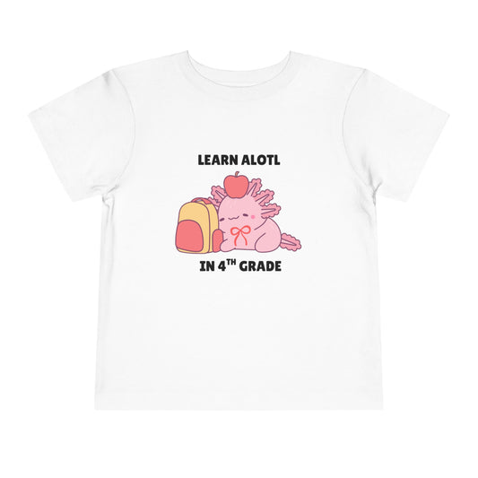 Toddler Sizes Learn Alotl Axolotl Customizable T-Shirt - Learn Alot in ---- Grade, Back to School, Kids' Gift, Toddler Apparel, Classroom Humor, Educational Tee