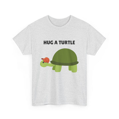 Adult Sizes: Hug a Turtle Unisex Tee | Cute Animal Shirt, Eco-Friendly Fashion, Turtle Lover Gift, Sustainable Apparel, Fun Graphic Tee