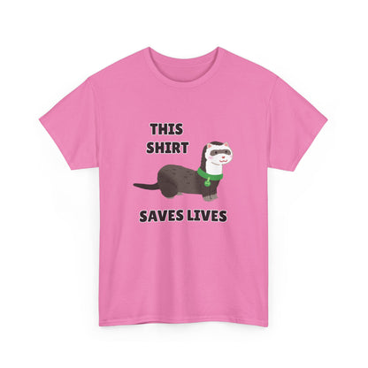 Adult Sizes: This Shirt Saves Lives Cute Animal Rescue Tee, Funny T-Shirt for Animal Lovers, Gift for Pet Adoption, Eco-Friendly Humor Shirt, Unique Casual Wear