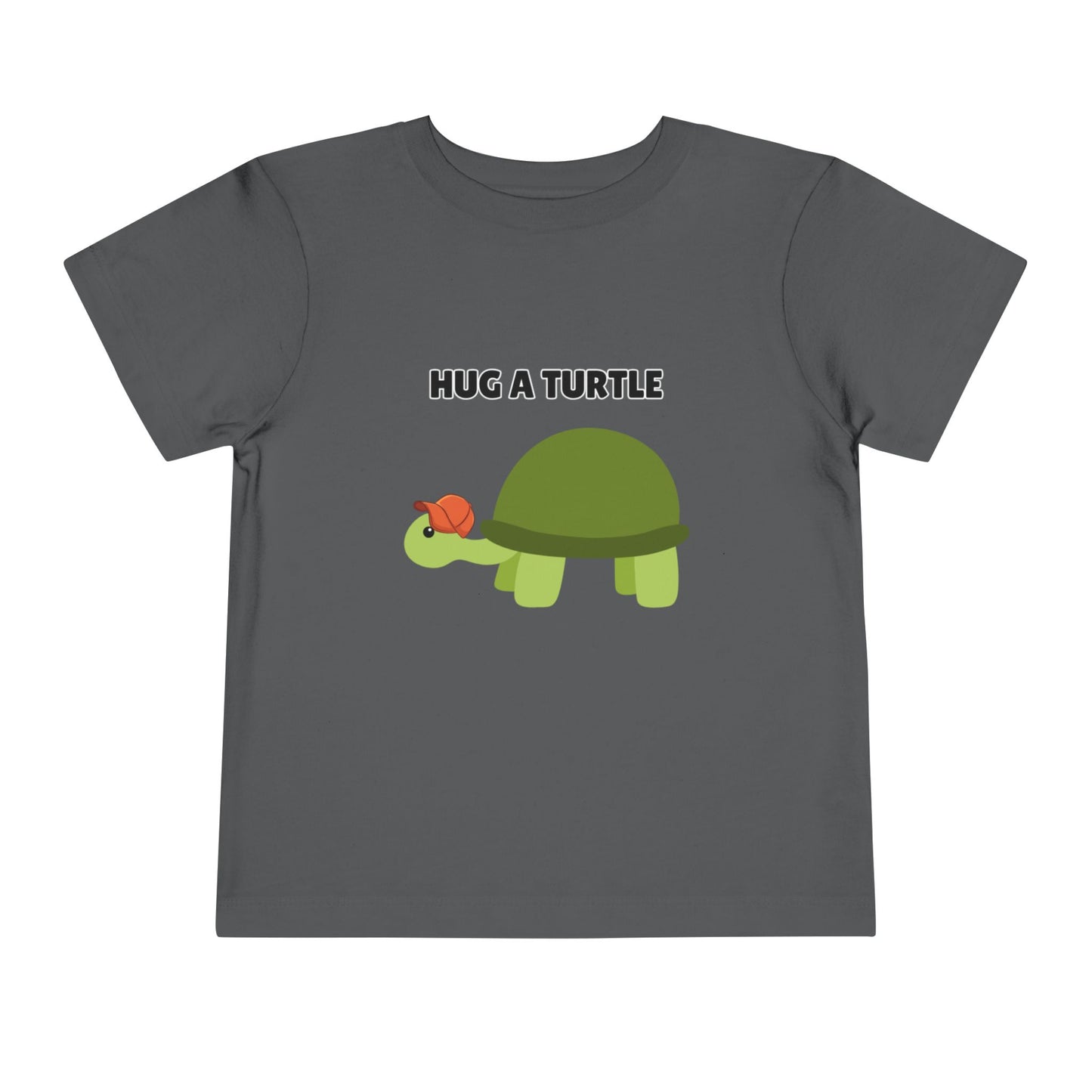 Toddler Sizes: Hug a Turtle Short Sleeve Tee - Hug a Turtle, Cute Kids Shirt, Funny Animal Tee, Eco-Friendly Gift, Summer Outfit