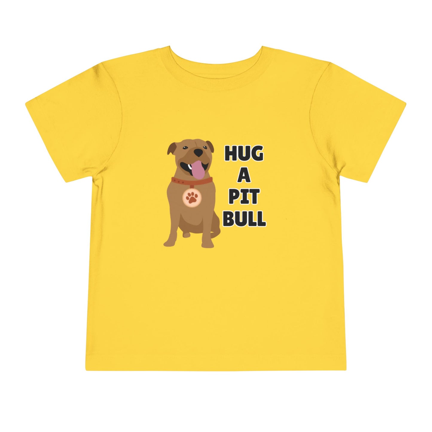 Toddler Sizes: Hug a Pitbull, Animal Rescue, Animal Adoption, Pit Bull Love Tee - Cute Short Sleeve Shirt for Kids, Animal Lovers Gift, Dog Lover Apparel, Playful Toddler Outfit, Funny Pet Tee