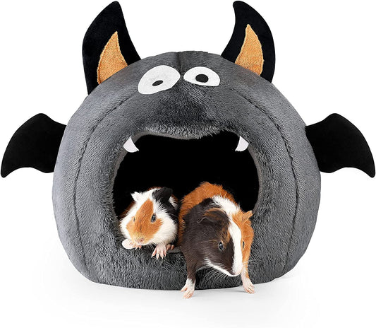Guinea Pig Bed, Guinea Pig Hideout, Rabbit Bed, Bunny Hideout, Guinea Pig Cage Accessories for Guinea Pig, Small Bunny, Hamster, Chinchilla, Small Rabbit and Other Small Pets - Bat Shape