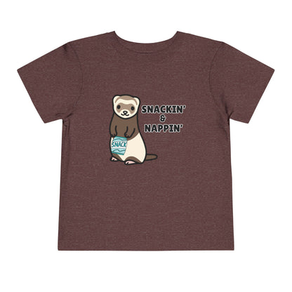 Toddler Sizes: Snackin' and Nappin' Ferret T-Shirt, Adorable Toddler Tee - Snackin' & Nappin', Ferrets, Snacks, Cute Kids Shirt, Birthday Gift, Nursery Wear, Fun Toddler Apparel