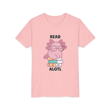Youth Short Sleeve Tee Read Alotls Design - Fun Kids' Tee, Perfect for Book Lovers, Reading Theme, School Wear